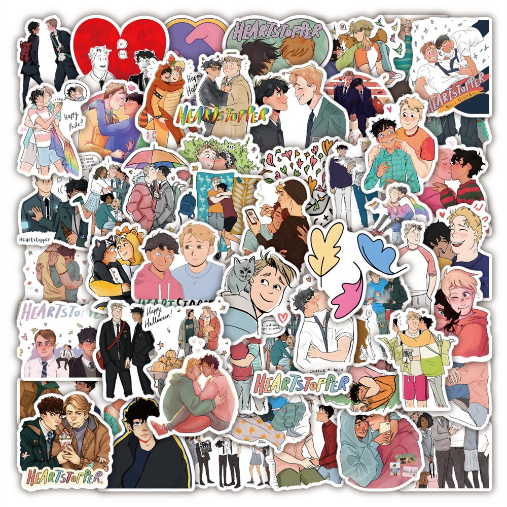 10/50 Pcs Gay Heartstopper​ Graffiti Sticker Decoration Mug Car Refrigerator Skateboard Laptop Guitar Bicycle Waterproof Sticker