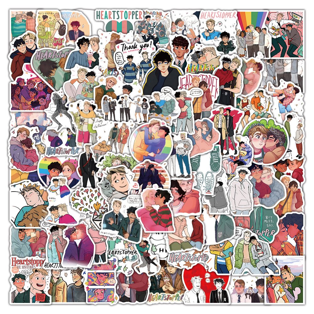 1050 pcs gay heartstopper cartoon characters graffiti sticker decoration wall notebook fridge luggage ​thin waterproof stickers 7143