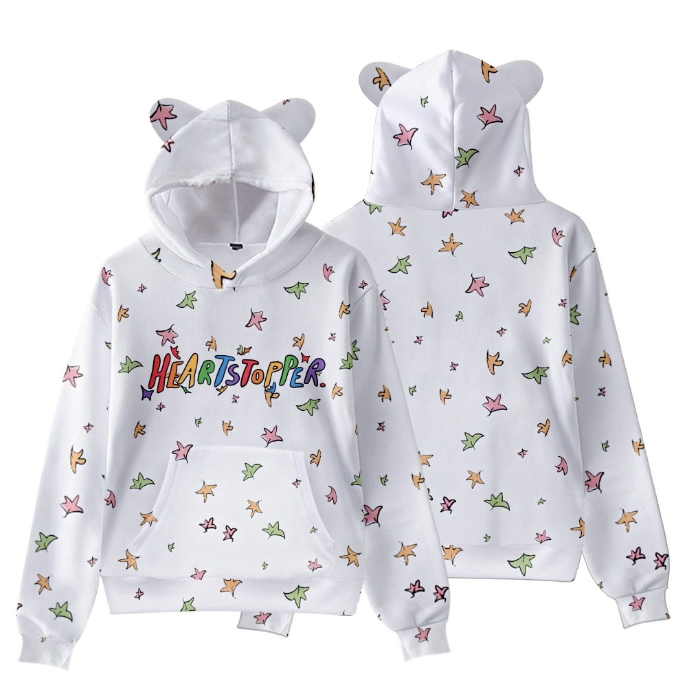 2022 Heartstopper Kids Cat Ear Hoodies Sweatshirt Bl Manga Streetwear Girls Boys Sexy Women Fashion New Top