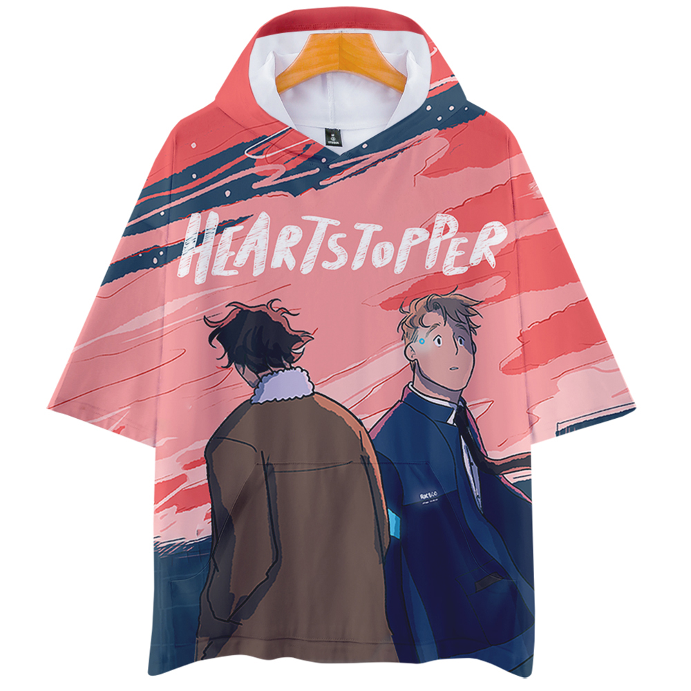 2022 Heartstopper Manga Hooded Tshirt Women Men Tshirt Summer Short Sleeve Tee Harajuku Streetwear 2022 Casual Style 3D Clothes