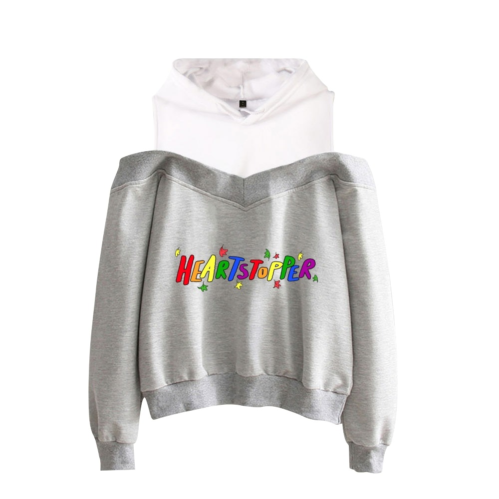 2022 Heartstopper Rainbow Hoodies Female Off Shoulder Sweatshirt Women Pullover Harajuku Streetwear 2022 Japan Manga Funny Cloth