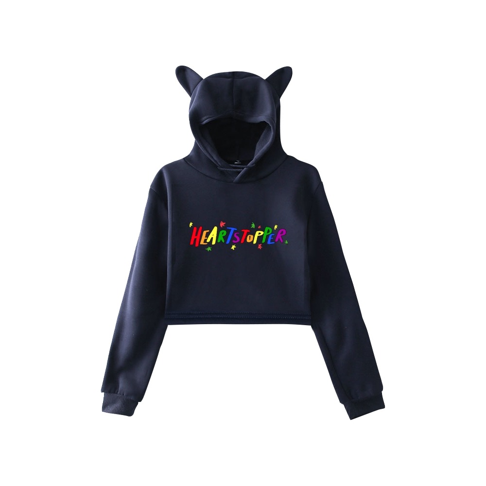 2022 Heartstopper Rainbow Pullover Cat Cropped Hoodie Crop Top Women Hoodie 2022 Casual Style Japan Manga Funny Clothes