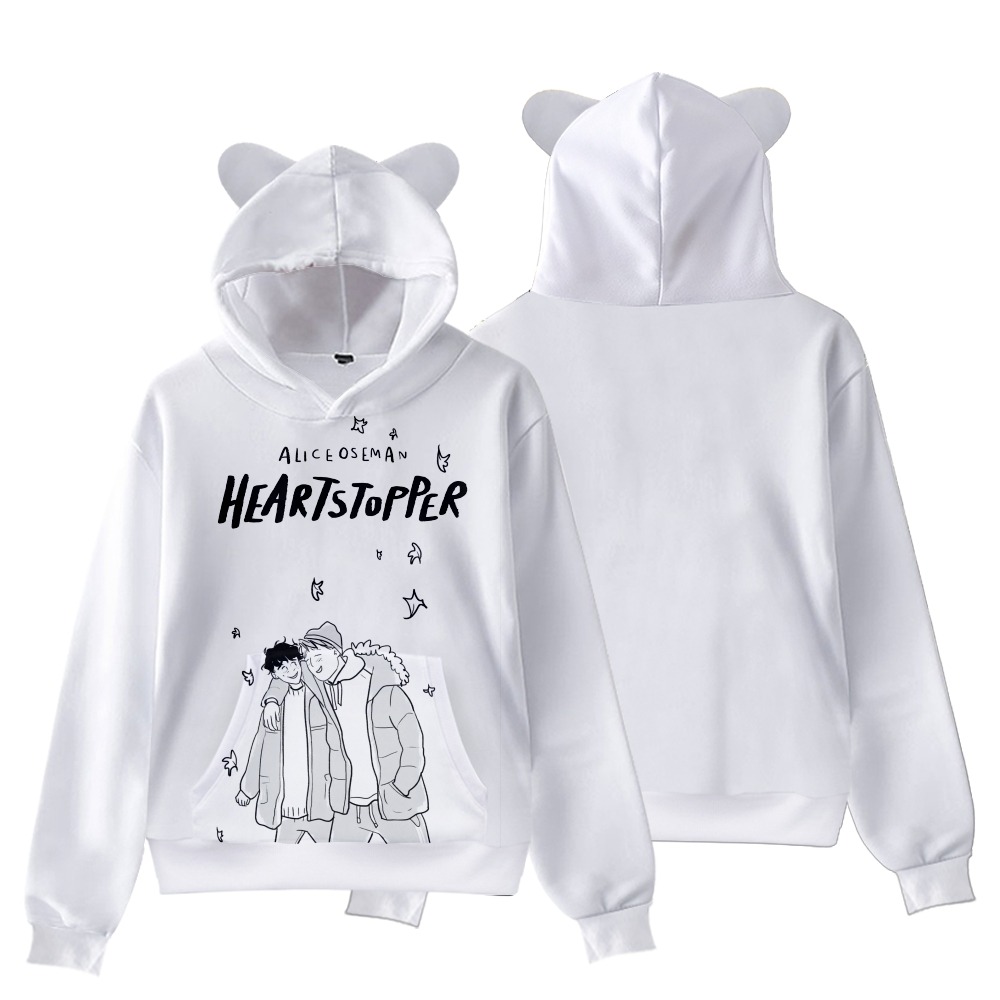 3D Heartstopper Hoodies Children Sweatshirt cat ears uk bl stylish manga Streetwear Kawaii Boy girls Anime Clothes