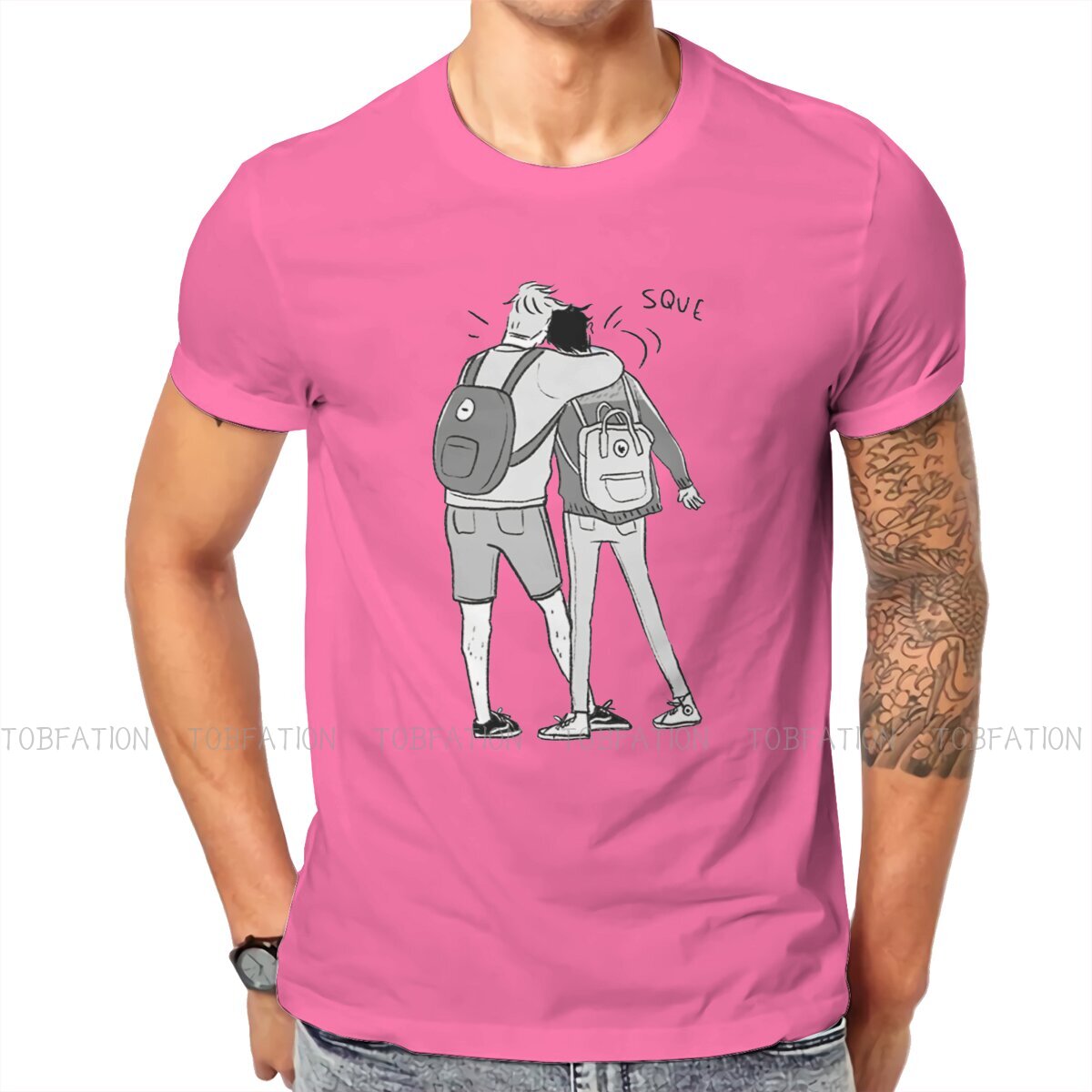 Alice Oseman Heartstopper Comic Original TShirts Hug Print Men's T Shirt Hipster Tops Size S 6XL