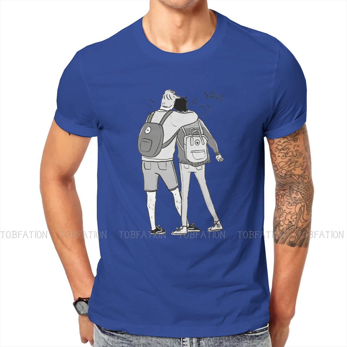 Alice Oseman Heartstopper Comic Original TShirts Hug Print Men's T Shirt Hipster Tops Size S 6XL