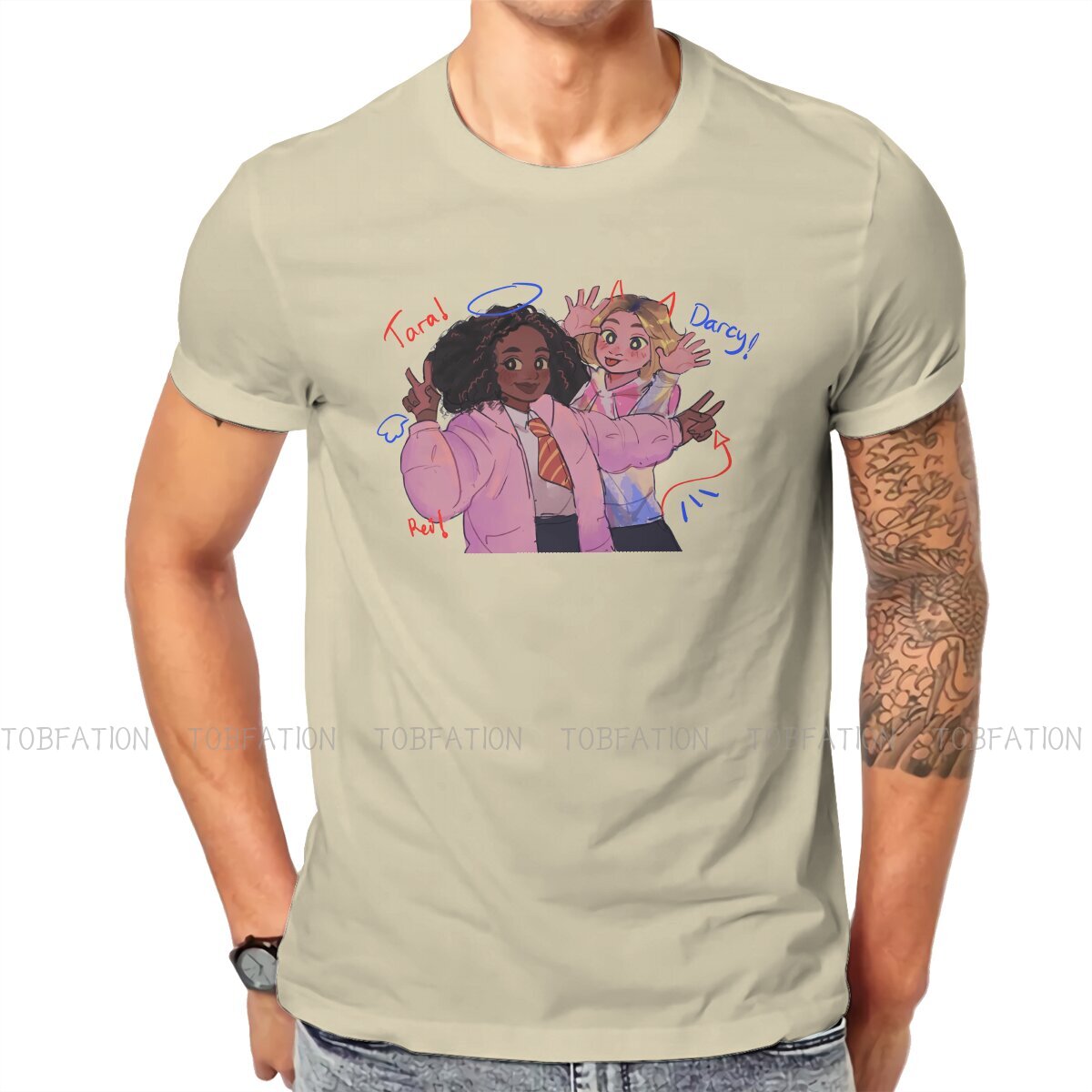 Alice Oseman Heartstopper Comic Original TShirts It’s Tara and Darcy Print Homme T Shirt Hipster Tops Size S 6XL