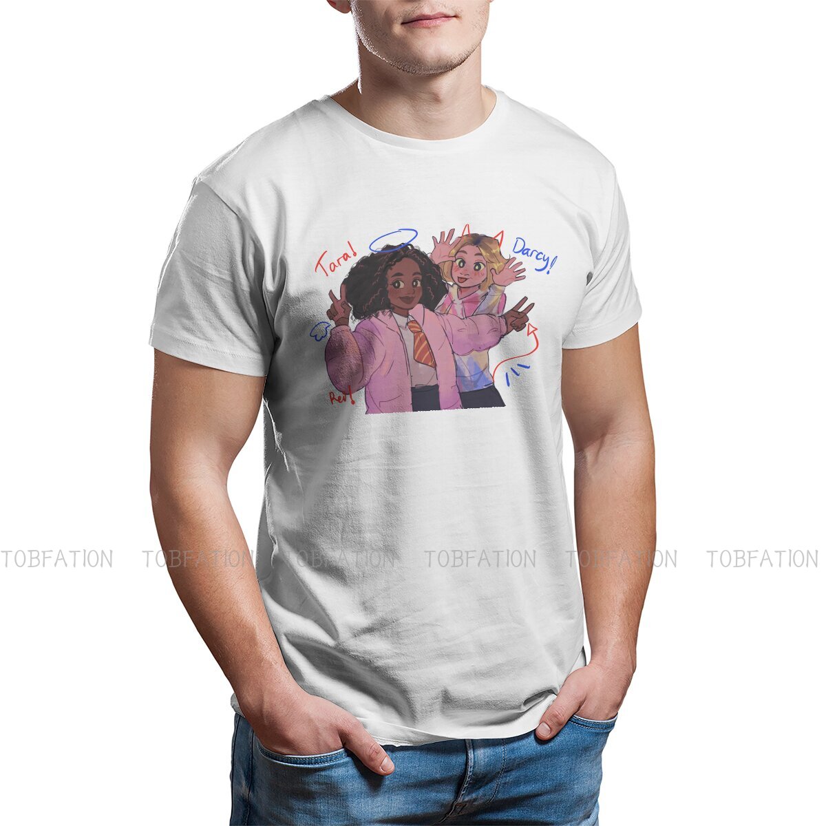 Alice Oseman Heartstopper Comic Original TShirts It’s Tara and Darcy Print Homme T Shirt Hipster Tops Size S 6XL