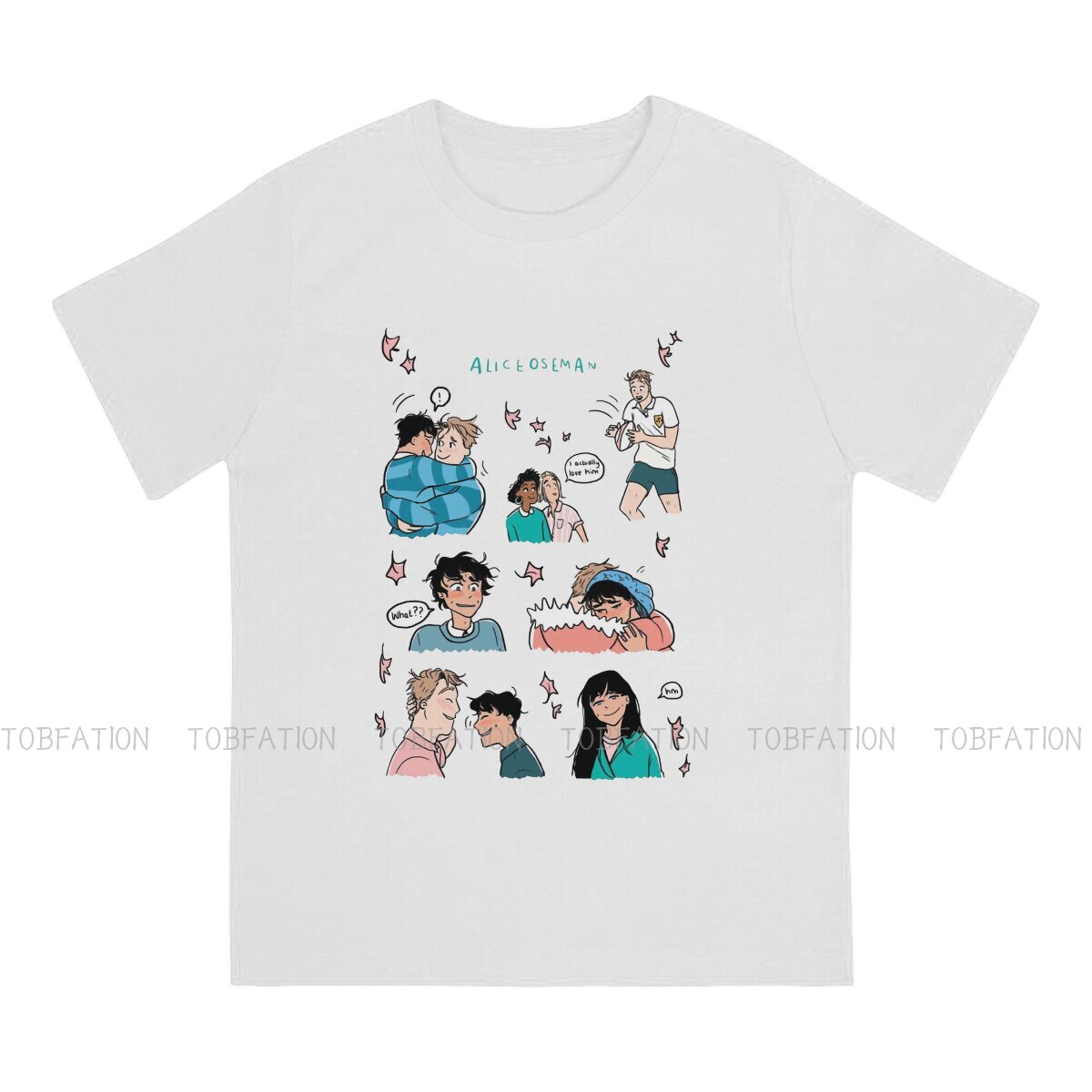 Alice Osman Charlie Nick Book  Heartstopper Sweet TV Series T Shirt Oversized O Neck TShirt Big sales Harajuku Men's Clothing