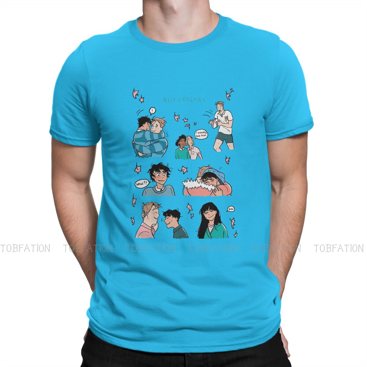 Alice Osman Charlie Nick Book  Heartstopper Sweet TV Series T Shirt Oversized O Neck TShirt Big sales Harajuku Men's Clothing