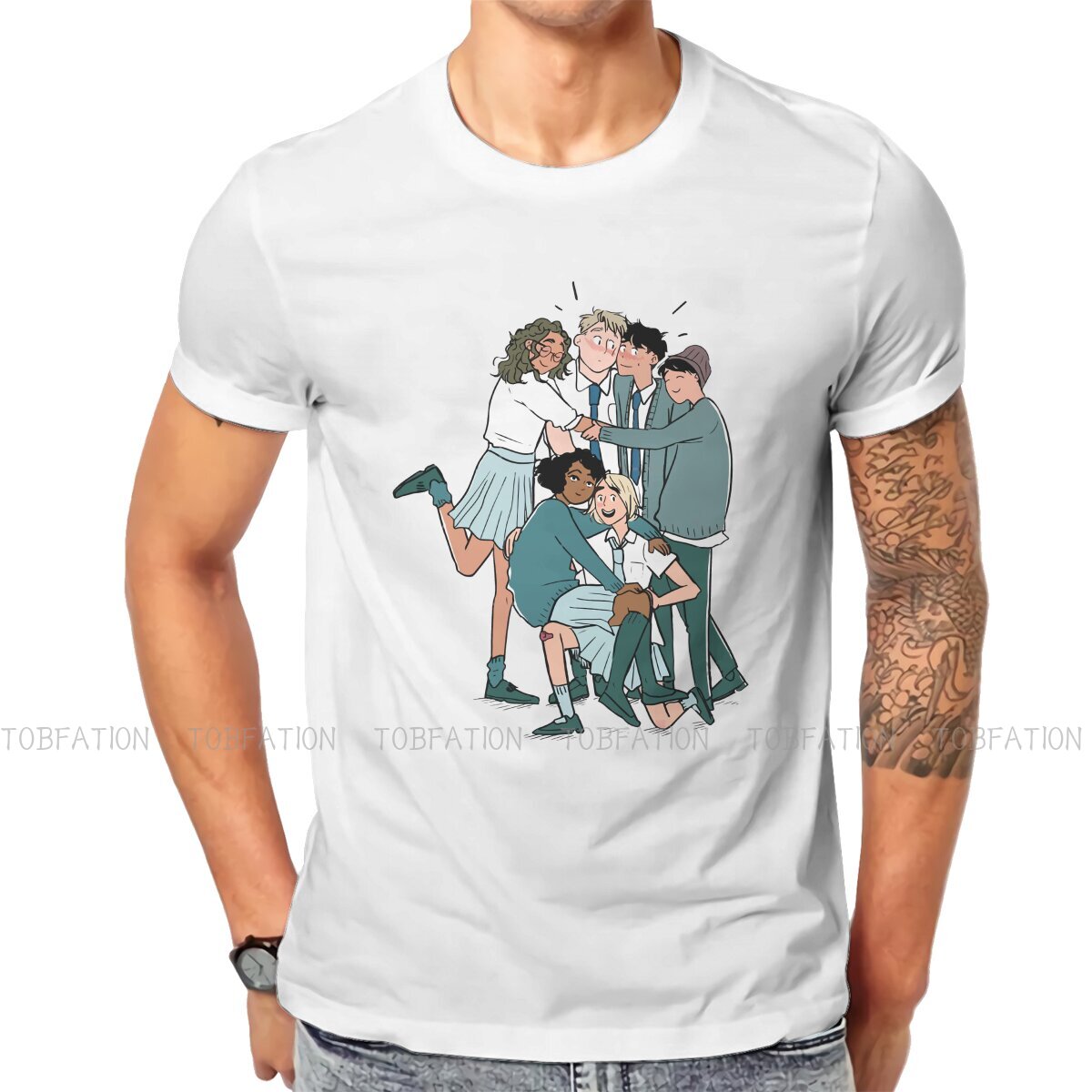 All Hipster TShirts Alice Oseman Heartstopper Comic Men Style Fabric Tops T Shirt Round Neck Big Size