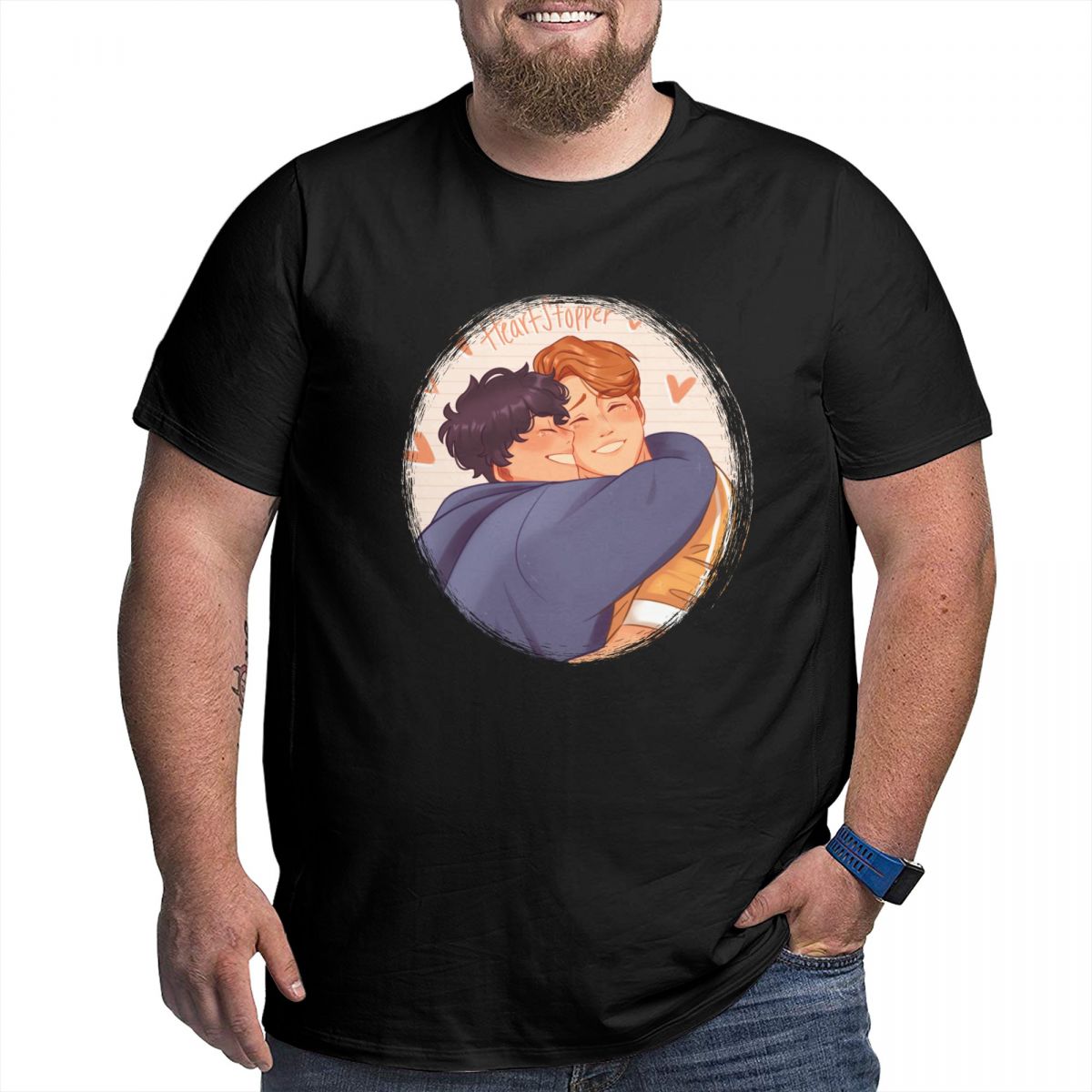 Anime Heartstopper Characters T Shirt Cotton Crewneck Custom Short Sleeve T shirt