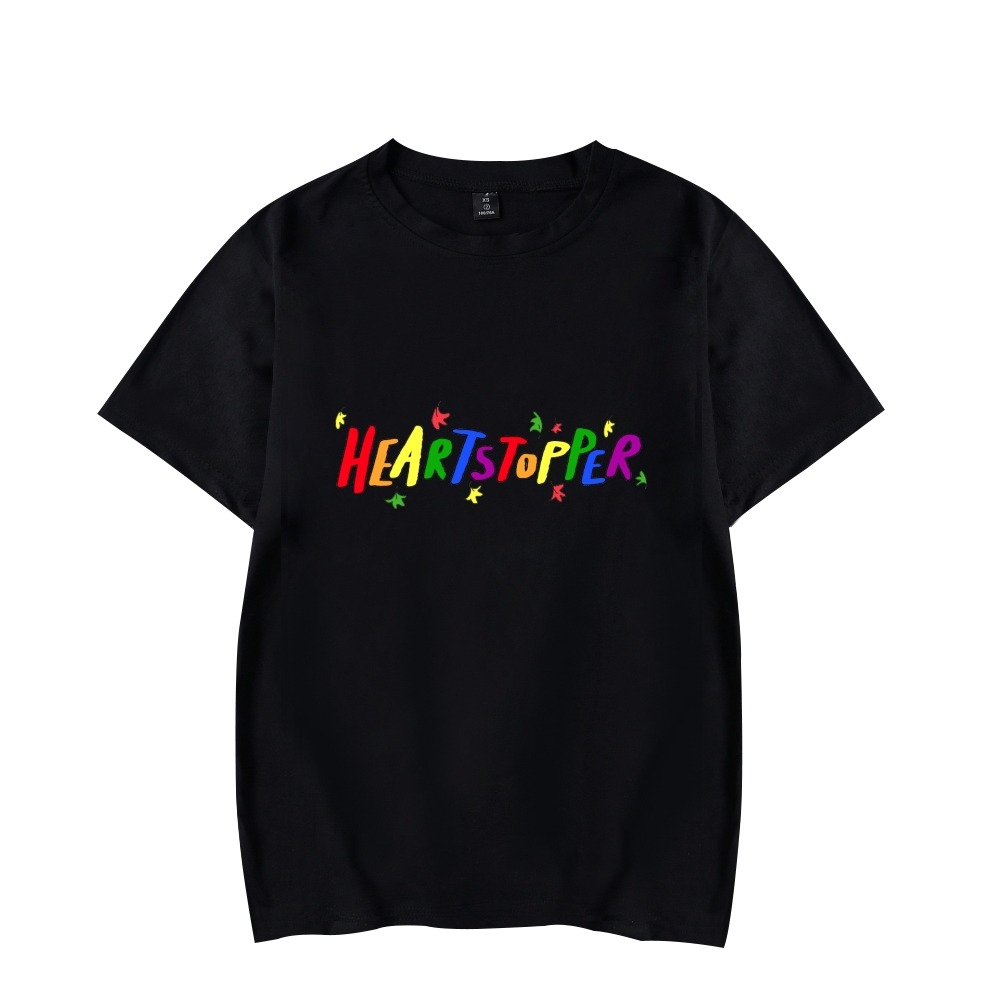 Anime Heartstopper Rainbow T shirt LGBT Short sleeved Summer Round Collar Highsreet 100% Cotton Tee Tops for Men And Women