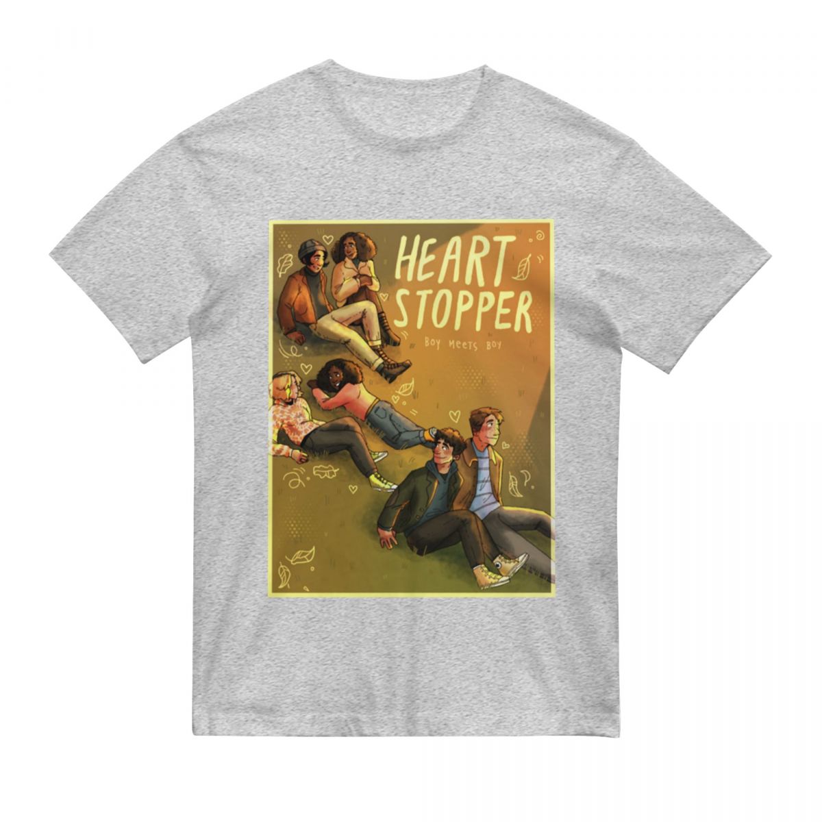 Anime Heartstopper Retro T Shirt Cotton Crewneck Custom Short Sleeve T Shirts