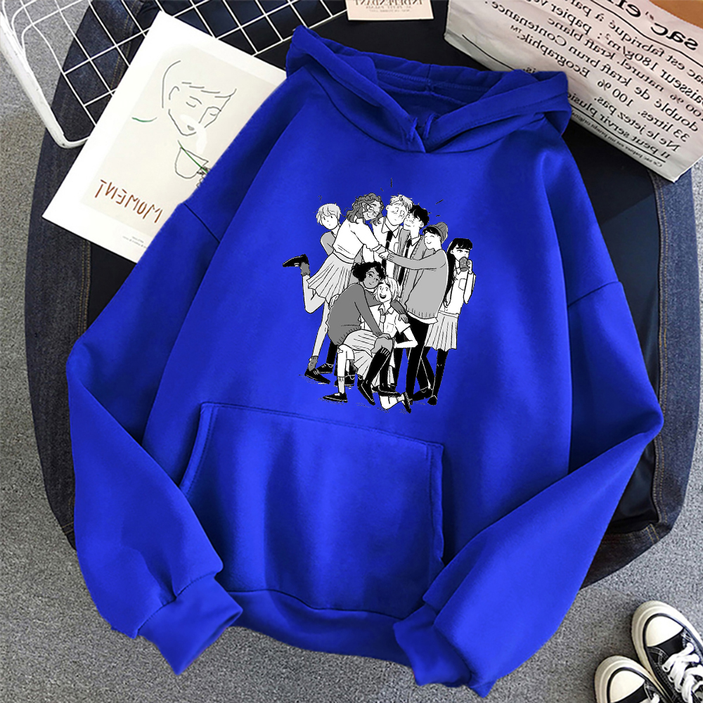 anime nick and charlie graphic hoodies popular webcomic heartstopper sweatshirt casual men women clothes cartoon streetwear 2868
