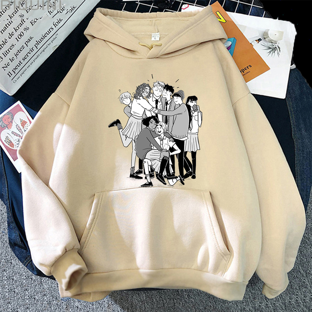 anime nick and charlie graphic hoodies popular webcomic heartstopper sweatshirt casual men women clothes cartoon streetwear 5123
