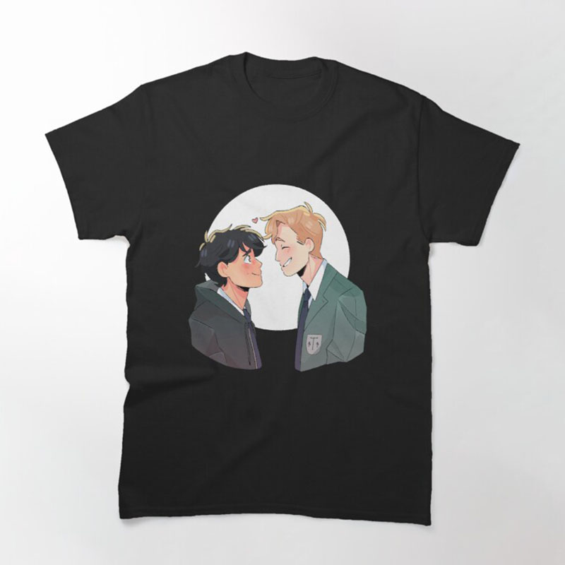 Anime Shirt Nick and Charlie Heartstopper T Shirt for young boy Tops Unisex T Shirt Harajuku Aesthetic Tee Ropa Hombre young