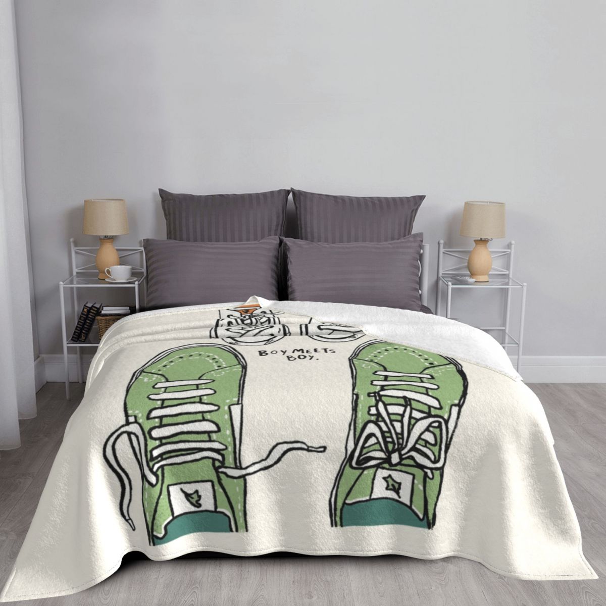 Boy Meets Boy Heartstopper Blankets Fleece Print Breathable Super Soft Throw Blanket for Sofa Couch Rug Piece