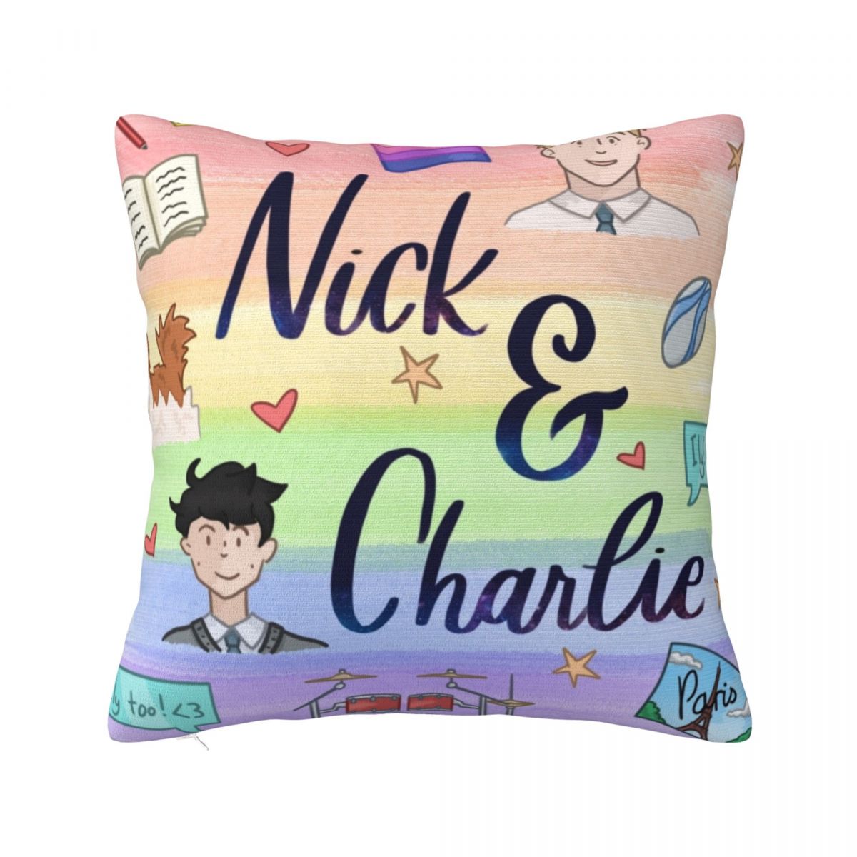 Buy Meets Boy Alice Oseman Pillowcase Cushion Cover Heartstopper Charlie Nick Boys Love Pillow Case Cover Home Square 40X40cm