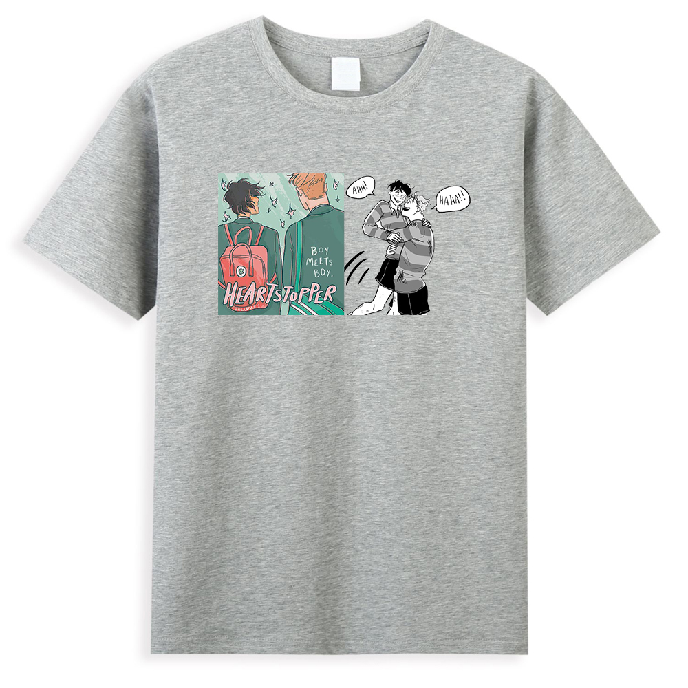 Cartoon Anime Heartstopper T Shirt 2022 LGBTQ+ Drama TV Series Tee Shirts Gay And Lesbian Novelty Gift Tshirt Cotton Clothes