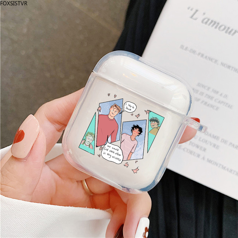 cute heartstopper gay anime earphone case for airpods pro 1 2 transparent protective cover for airpods 3 gen charging box fundas 2967