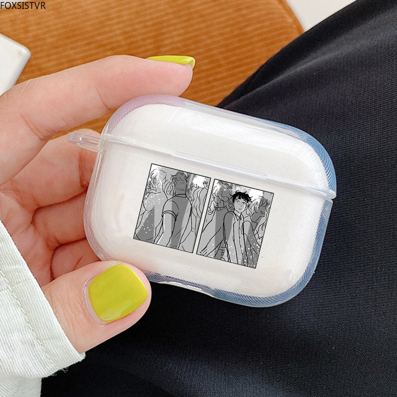 cute heartstopper gay anime earphone case for airpods pro 1 2 transparent protective cover for airpods 3 gen charging box fundas 7375