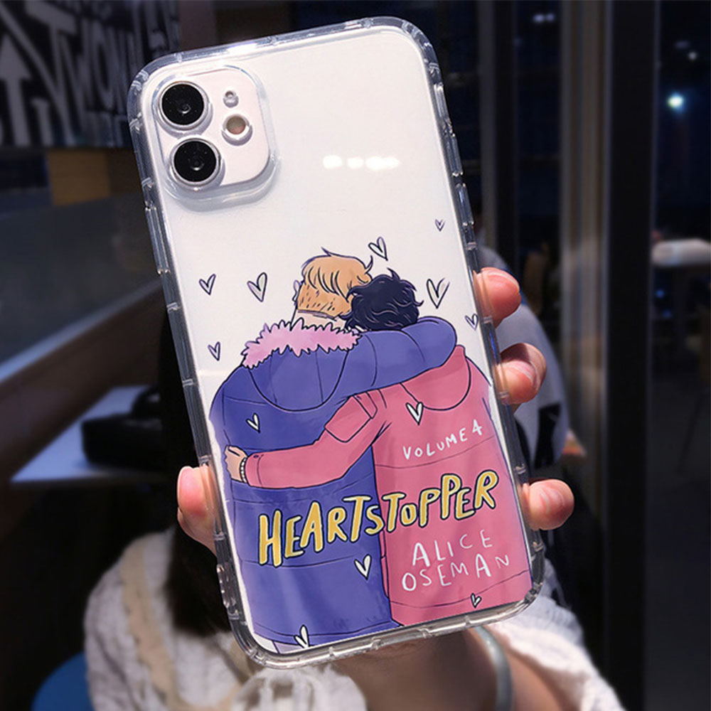 funny heartstopper phone case for 13 12 11 pro max mini 8 7 6plus charlie nick for x xs xr se22 clear soft silicone cover fundas 1307