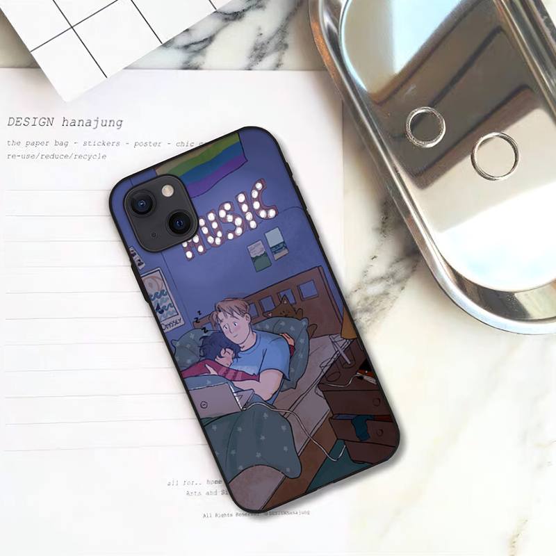 Gay LGBT Cartoon Heartstopper Phone Case For iPhone 11 12 Mini 13 Pro XS Max X 8 7 6s Plus 5 SE XR Shell