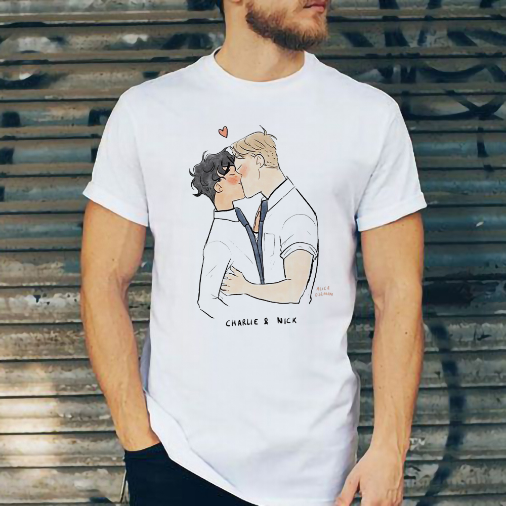 Heartstopper 2022 T Shirt Nick And Charlie Romance TV Series Fans Tee Tops Casual Summer 100% Cotton Soft T shirt