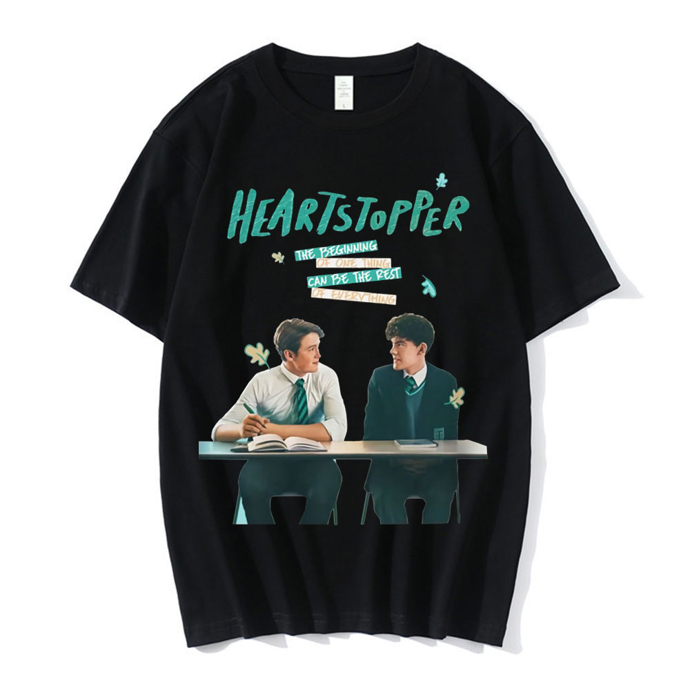 Heartstopper 2022 T Shirt Nick and Charlie Romance TV Series Fans Tees Tops Casual Summer 100% Cotton Soft T shirt Oversized