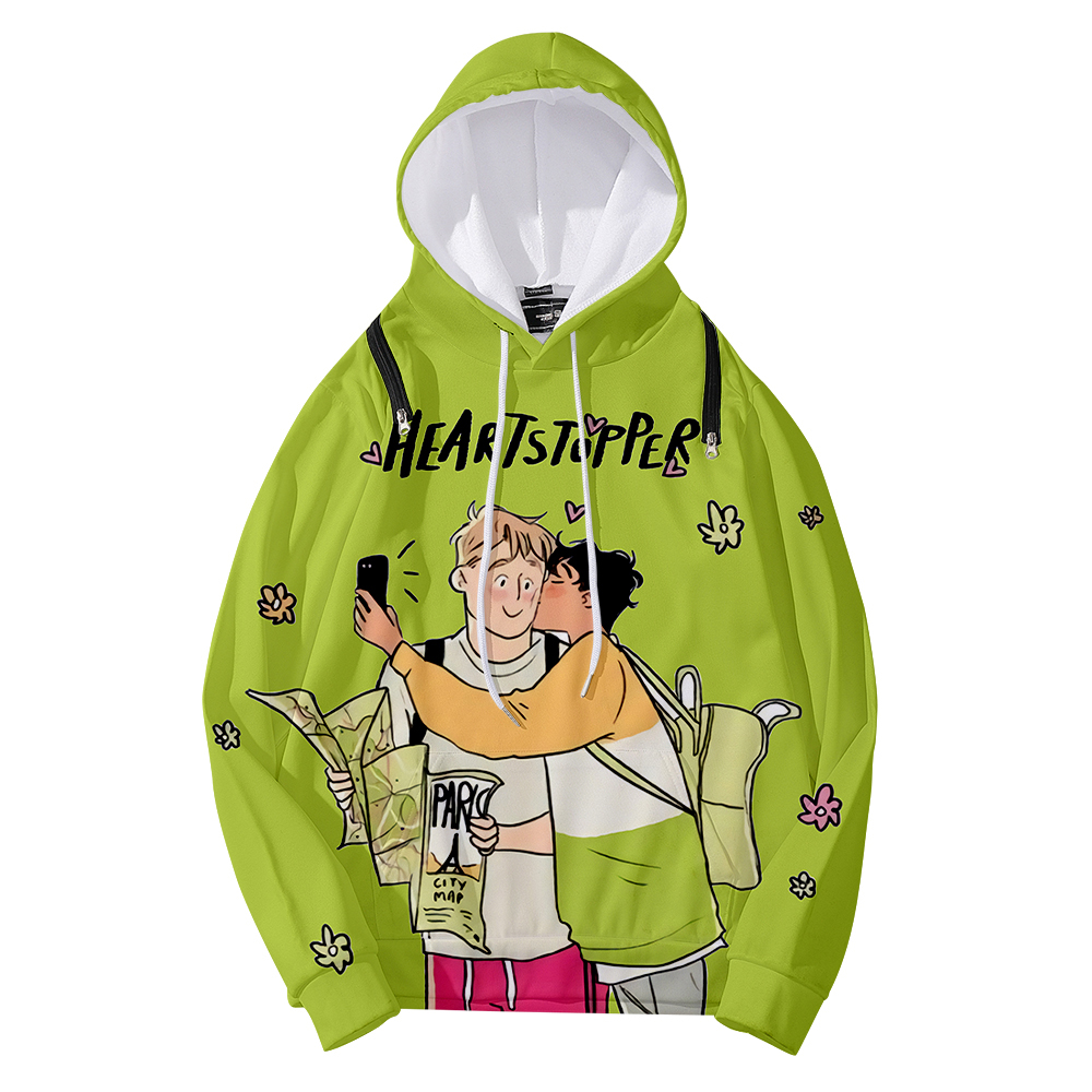 Heartstopper 3D Hoodies Women/Men Fashion Long Sleeve Hooded Zip Open Back Hoodie Hot Sale Casual Streetwear Clothes