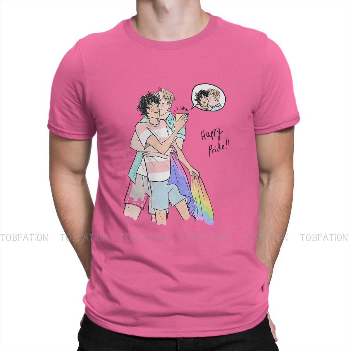 Heartstopper Alice Oseman TShirt for Men Happy Pride Soft Casual Sweatshirts T Shirt High Quality Trendy Fluffy