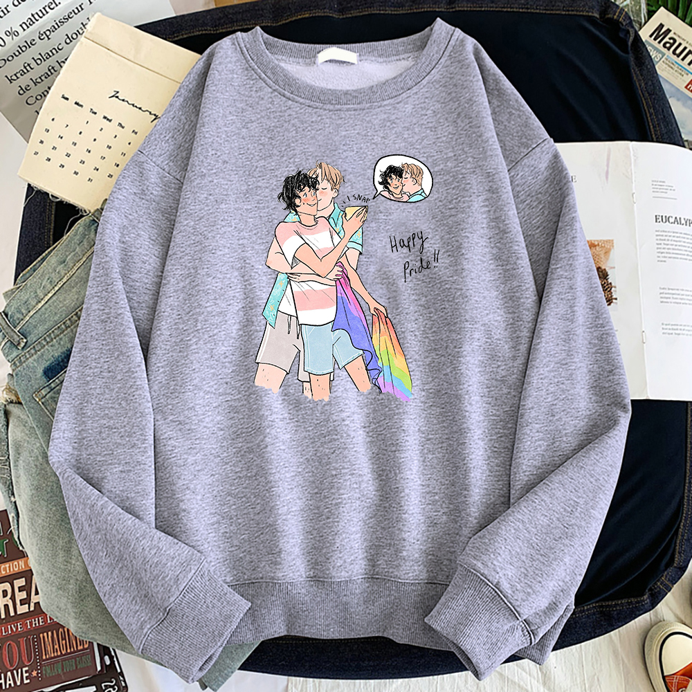 Heartstopper Anime Graphic Hoodies Streetwear Casual Men Pullover Fleece Hip Hop Sweatshirts Loose Comfortable Mens Pullovers