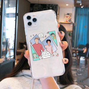 heartstopper anime phone case for iphone 13 12 11 pro max mini xs x xr 8 7 6 6s plus se 2022 nick and charlie transparent funda 7256