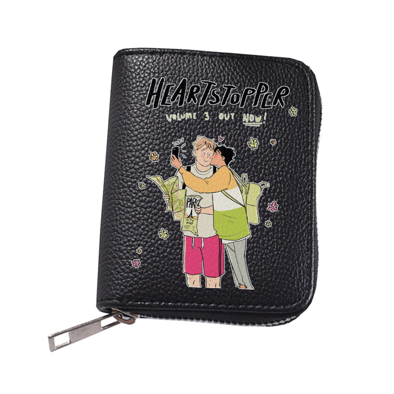 heartstopper anime short pu leather wallet mini zipper coin purse 2220