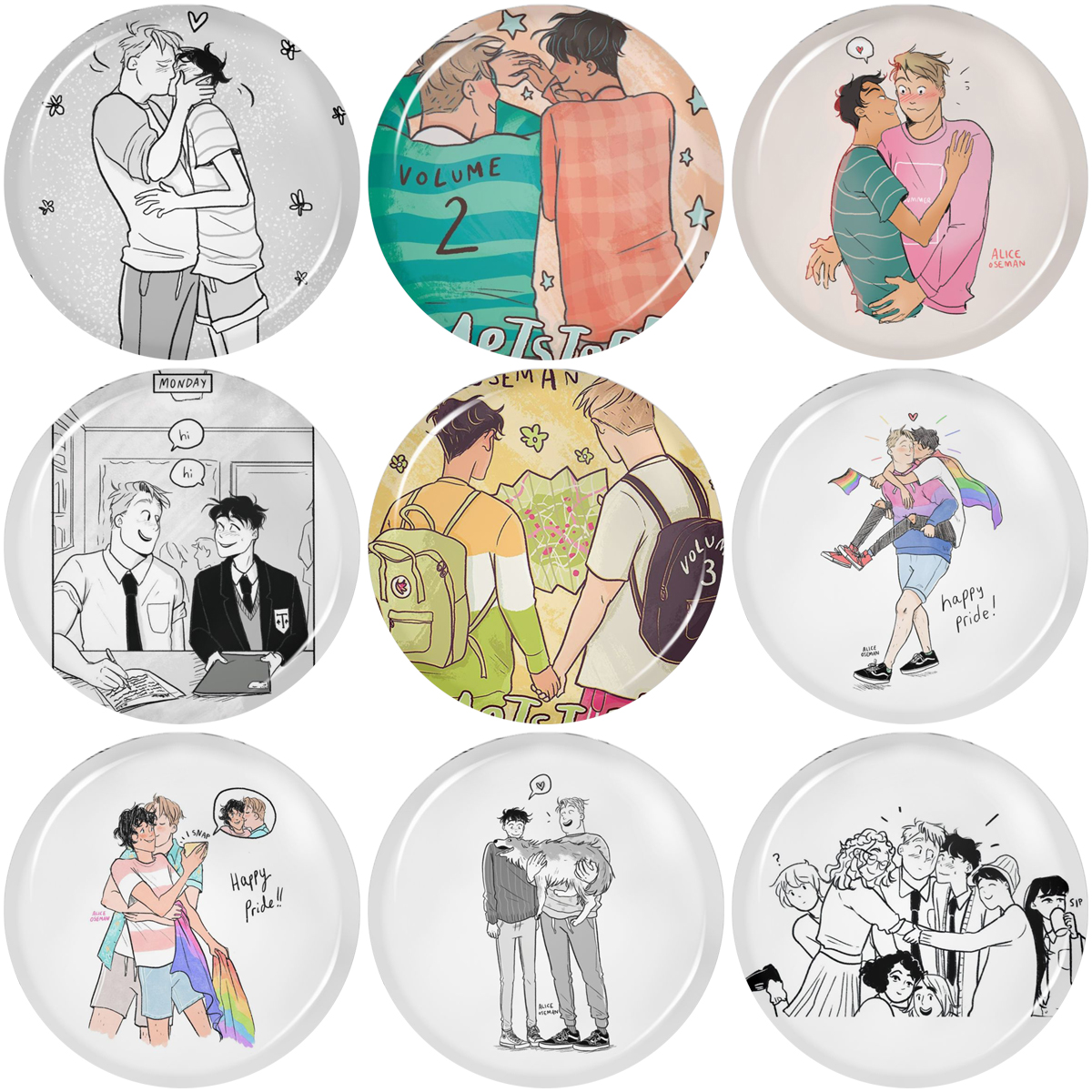 heartstopper badge boy love lbgt yaoi gay brooches for backpack birthday soft button pins novelty accessories for clothes 1790