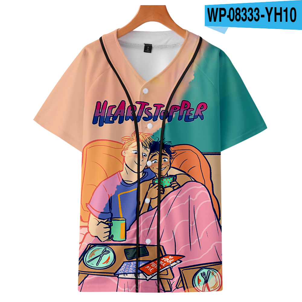 Heartstopper Baseball T shirt Women/Men Short Sleeve Tshirt 3D Prints Fashion Streetwear Clothes