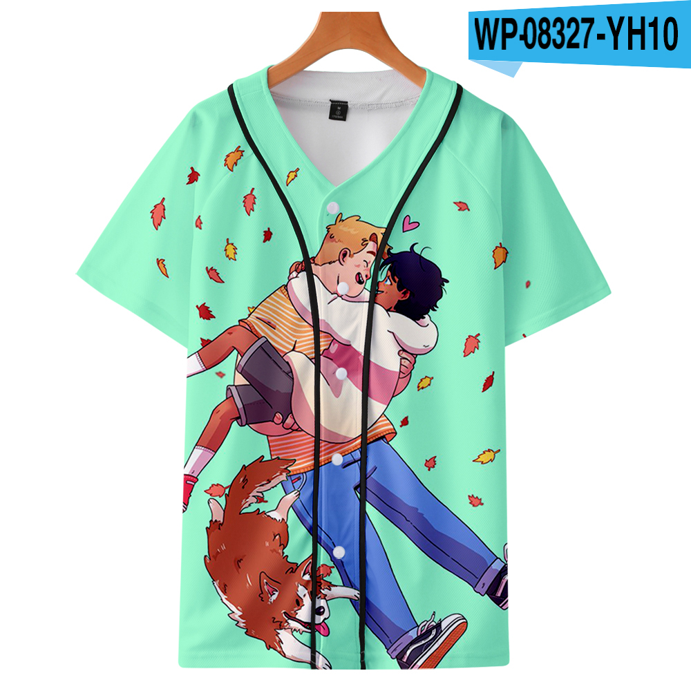 Heartstopper beisebol camiseta feminina/masculina manga curta tshirt impressão 3d moda streetwear roupas
