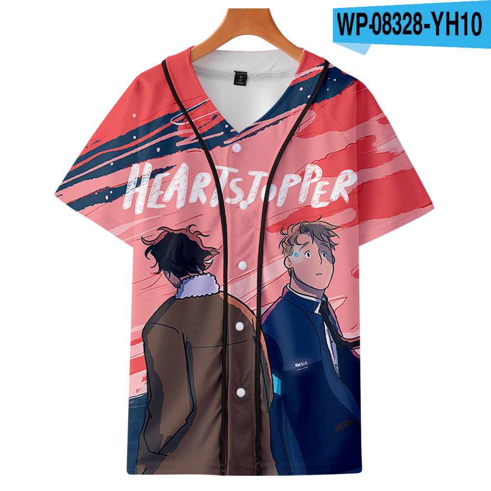 Heartstopper beisebol camiseta feminina/masculina manga curta tshirt impressão 3d moda streetwear roupas