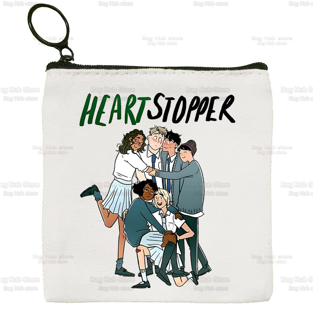 Heartstopper Canvas Coin Purse Canvas Bag Charlie Romance Small Square Bag Key Bag Storage Bag Card Bag Cartoon Coin Bag