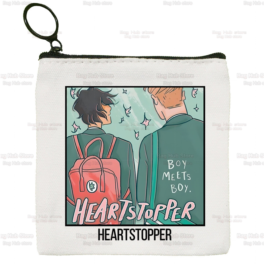 Heartstopper Canvas Coin Purse Canvas Bag Charlie Romance Small Square Bag Key Bag Storage Bag Card Bag Cartoon Coin Bag