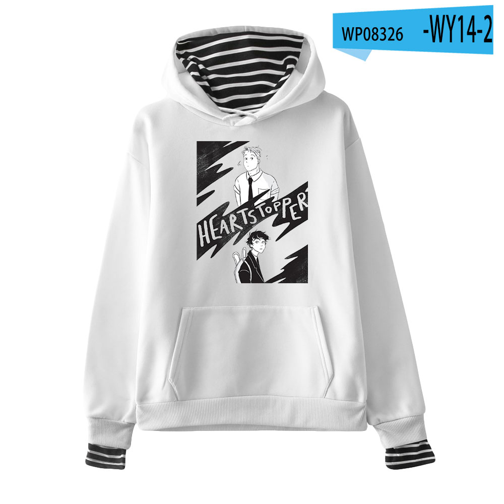 Heartstopper Fake Two Piece Sweatshirt Nick And Charlie Pullover Unique Personalization Polyester Fabric High Quality