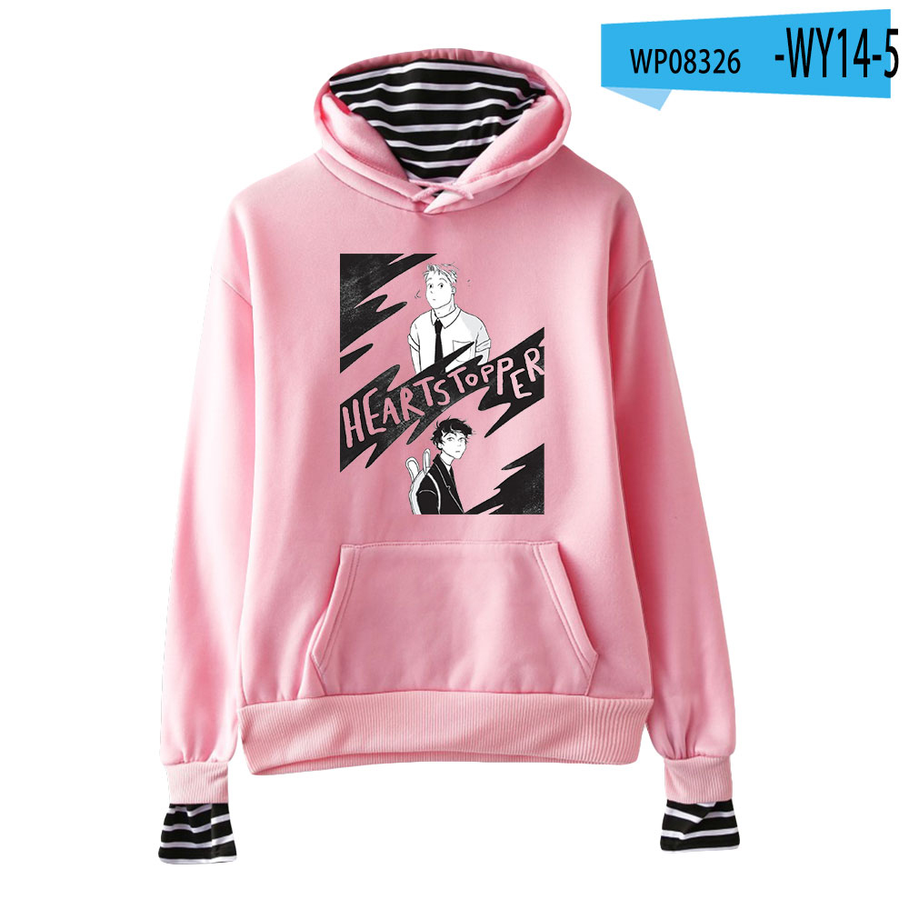 Heartstopper Fake Two Piece Sweatshirt Nick And Charlie Pullover Unique Personalization Polyester Fabric High Quality