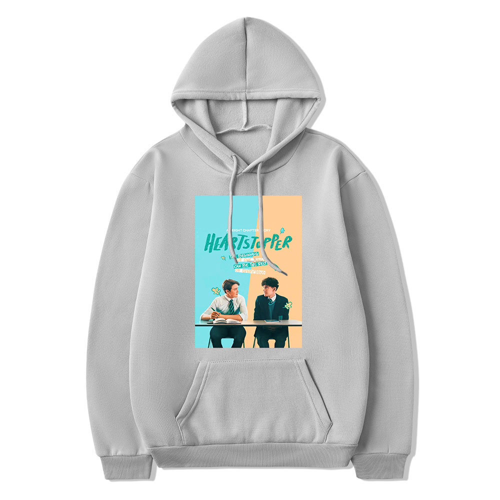 Heartstopper Graphics Hoodie Nick and Charlie Romance TV Series Fans Hooded Sweatshirts Casual Gay and Lesbian Oversized Hoodies