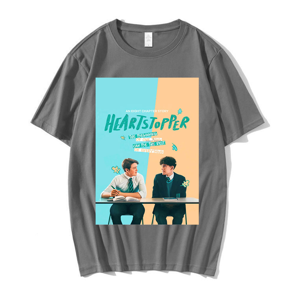 Heartstopper Graphics T Shirt Gay and Lesbian Nick and Charlie Romance TV Series Fans Tees Tops Summer Casual T shirts Oversized