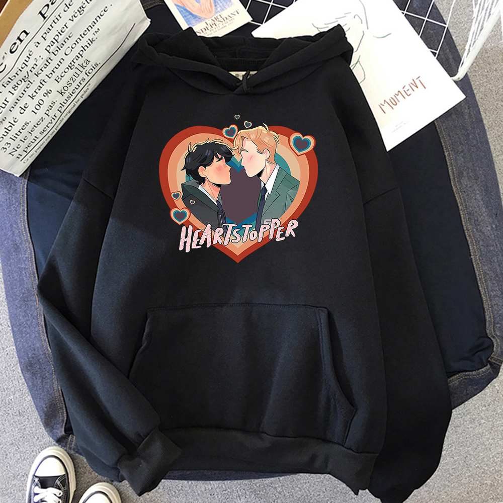 heartstopper hoodie menwomen harajuku kawaii charlie and nick hoodies unisex anime manga graphic aesthetic pullover sweatshirt 7927