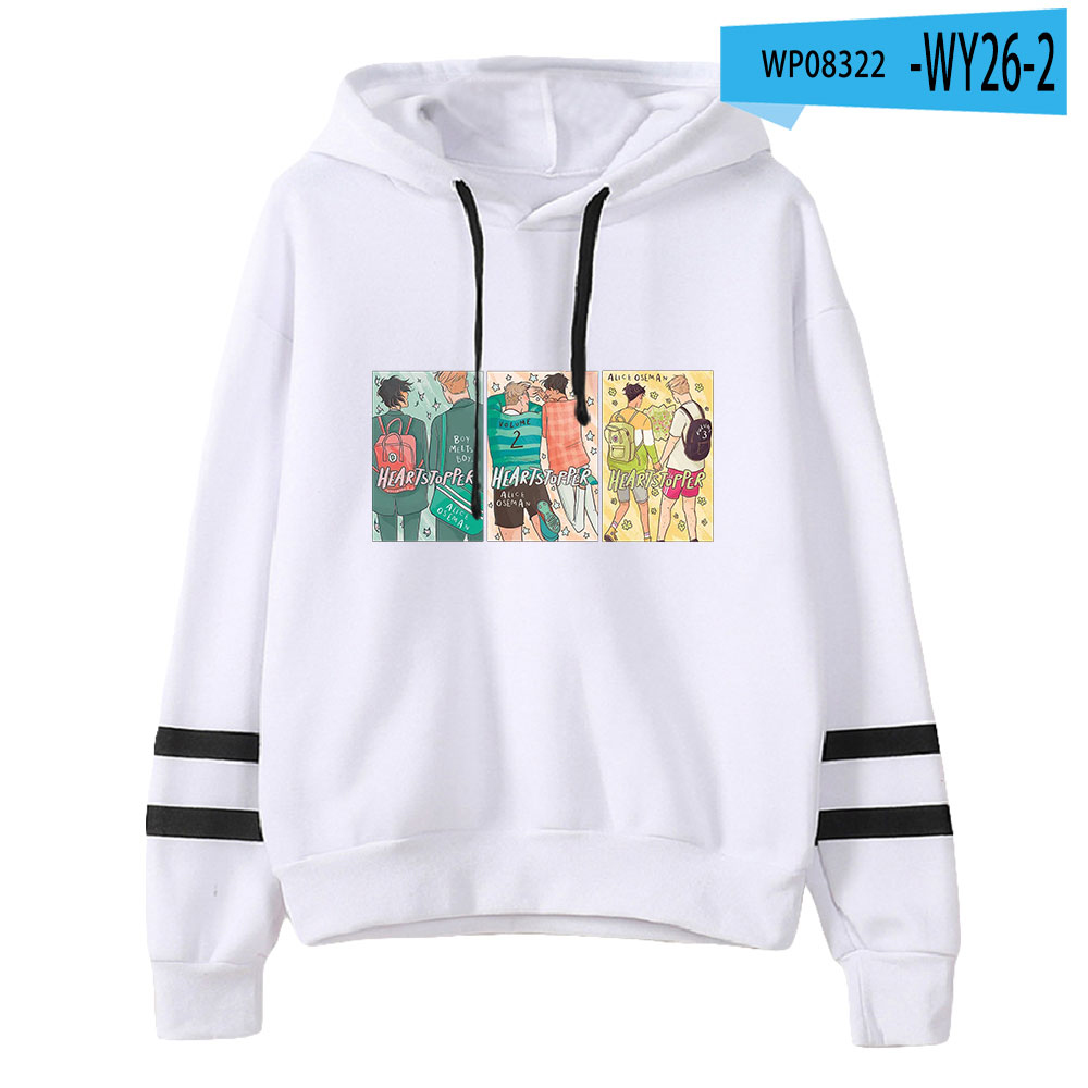 heartstopper hoodie unisex pocketless parallel bars sleeve woman man sweatshirts 2022 casual style funny clothes 4979