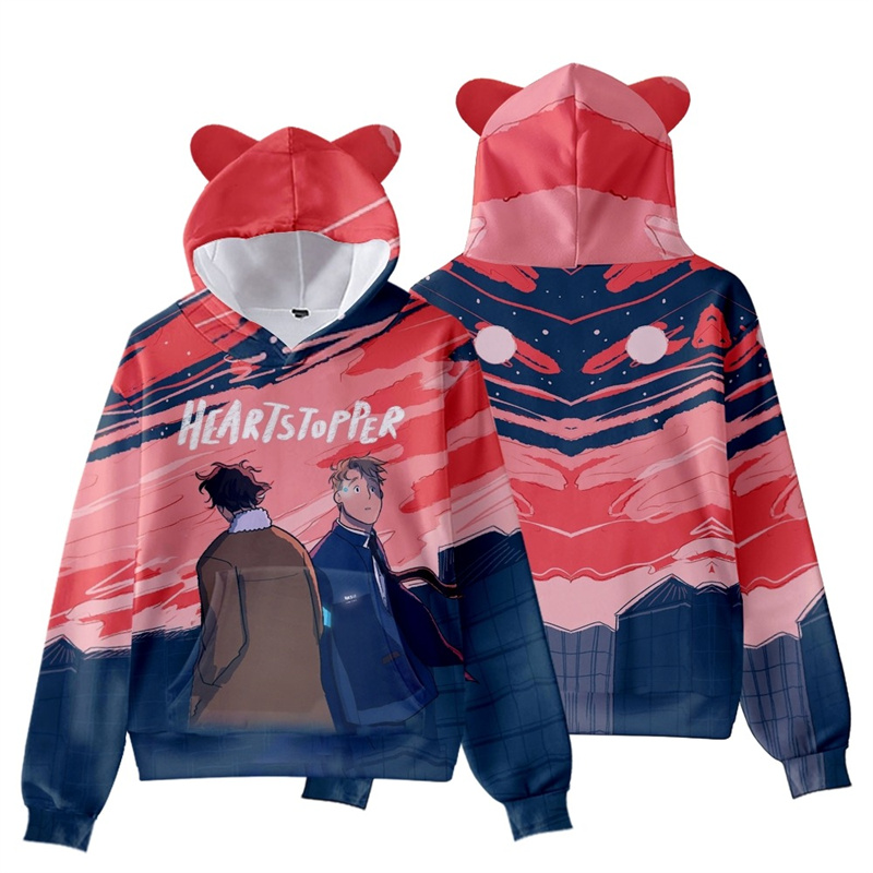 Heartstopper kids Hoodies Sweatshirt cat ear uk bl manga Streetwear girls boys Sexy Women 2022 New Fashion New Top