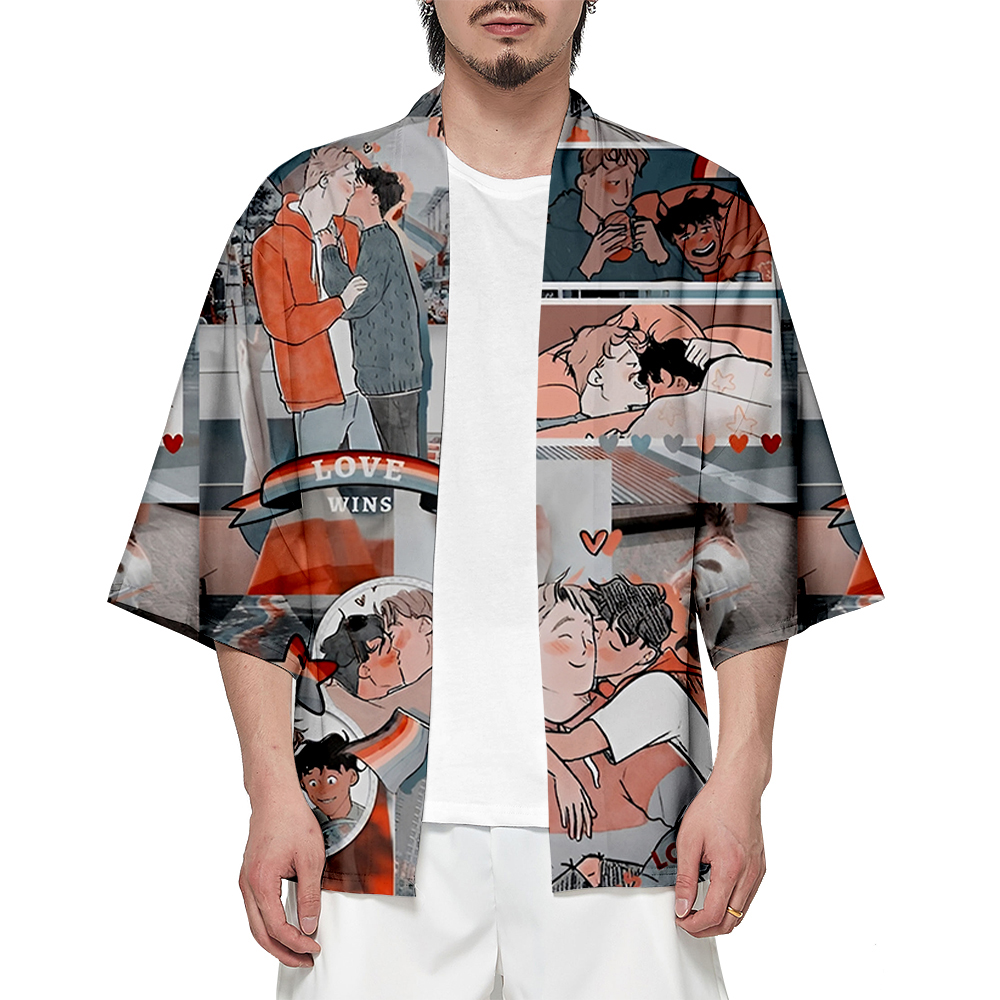 Heartstopper Kimono TV Show Cloting Casual Fashion Pajamas Unique Clothes Harajuku Kimono Beach Shirt Unisex Short Sleeve