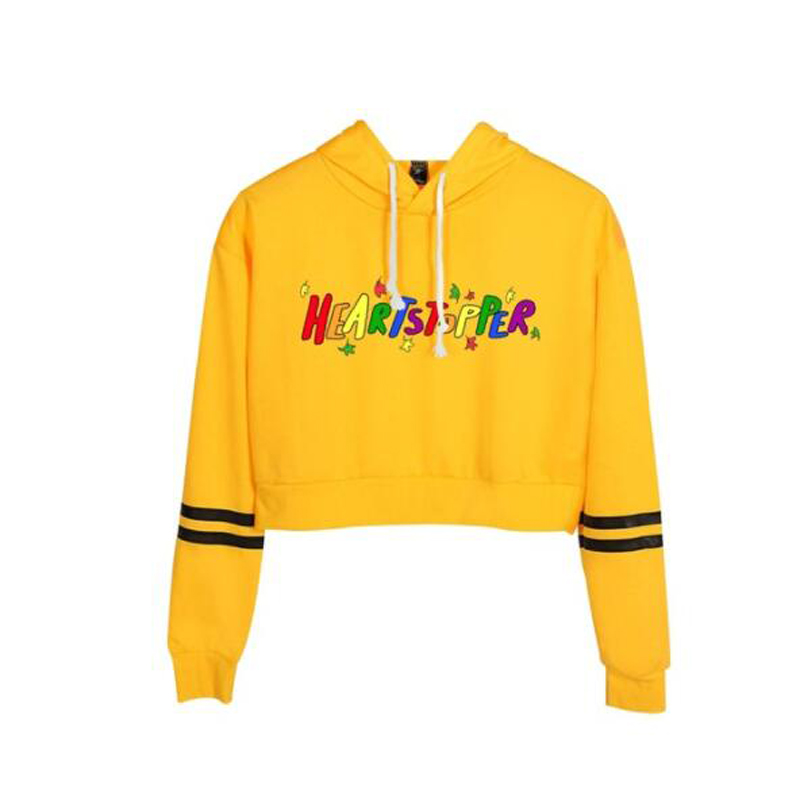 Heartstopper Merch Crop Top Hoodie Harajuku Cropped Sweatshirt Streetwear Hip Hop Long Sleeves Pullover Tops Sudaderas Mujer