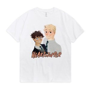 heartstopper nick and charlie tv series rainbow t shirt webcomic fans tee tops 100 cotton summer casual t shirt creative design 1115